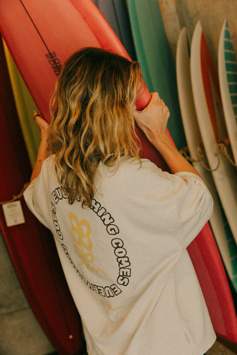 Power Flower Tee - Dirty White