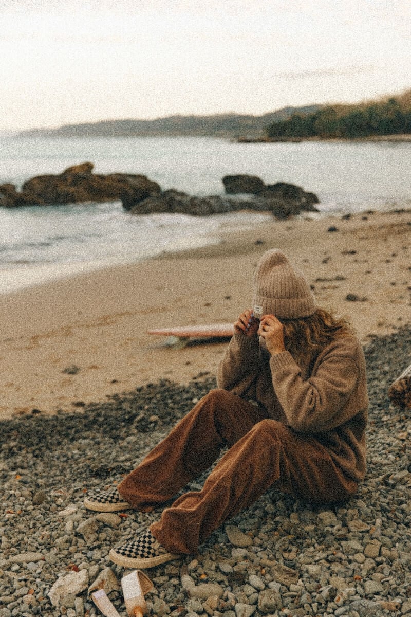 Rib Fluffy Beanie - Cookie