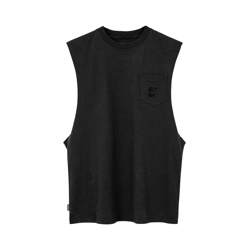 Pocket Tank Top - Acid Black