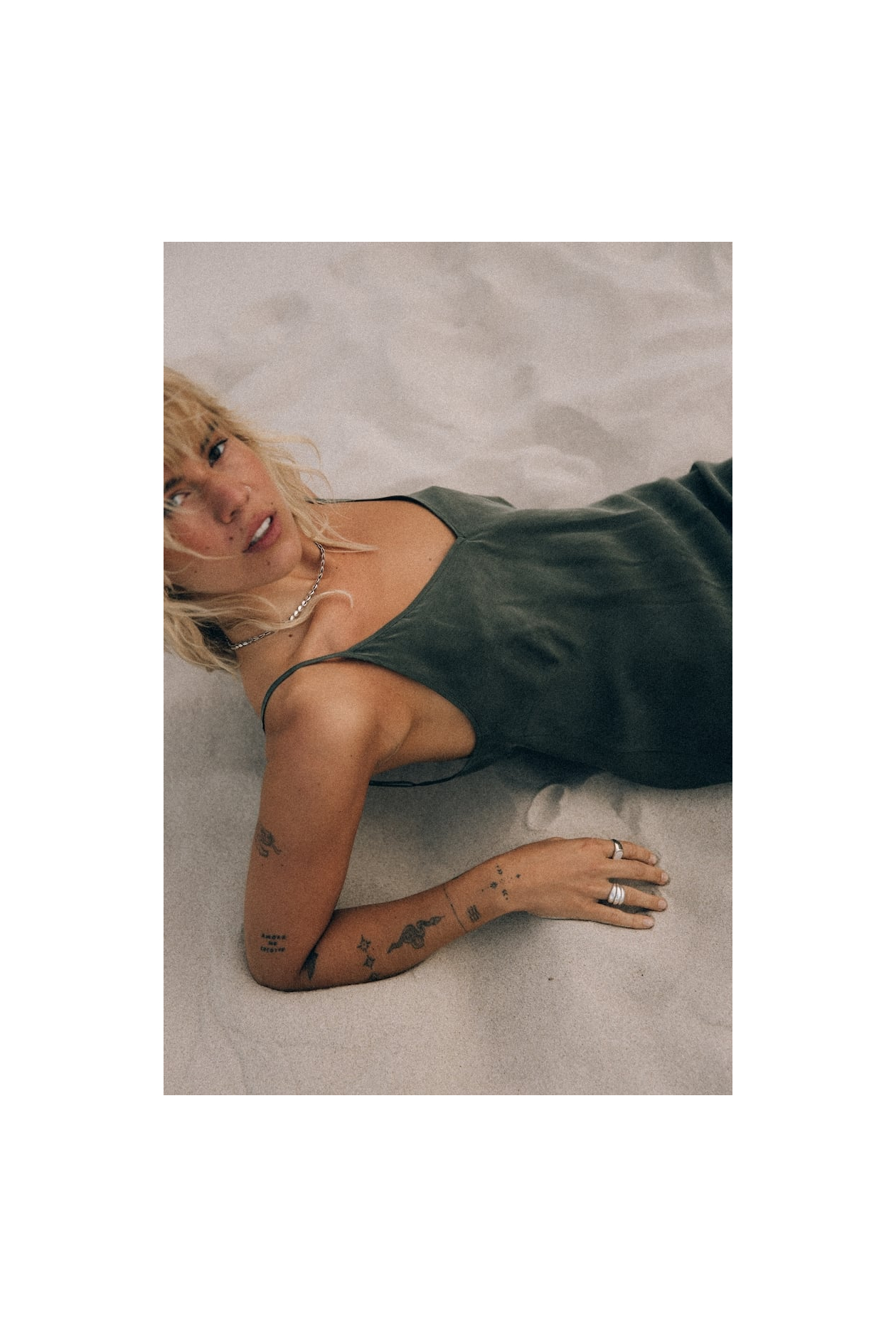 Twisted Ankle Dress - Olive