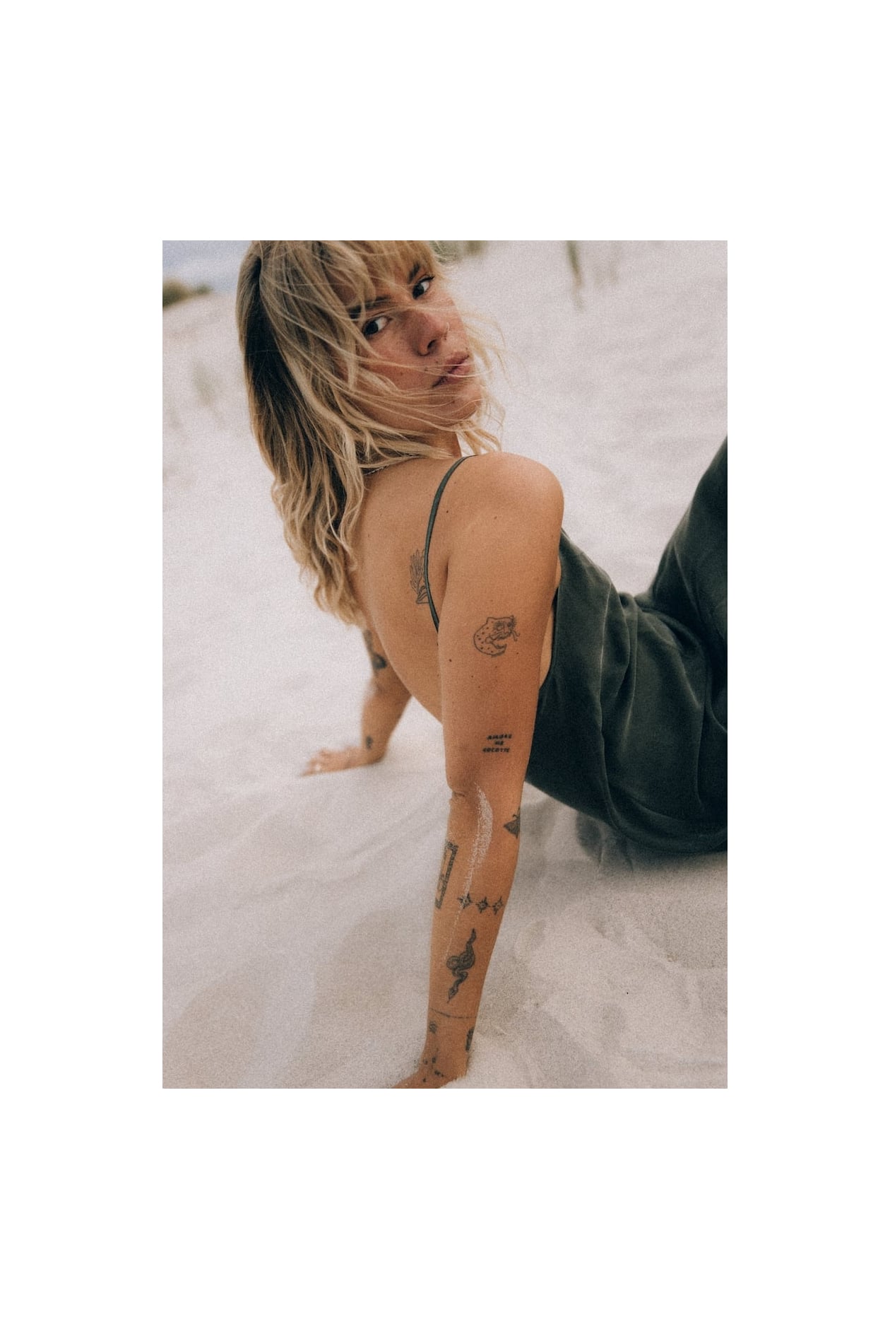 Twisted Ankle Dress - Olive