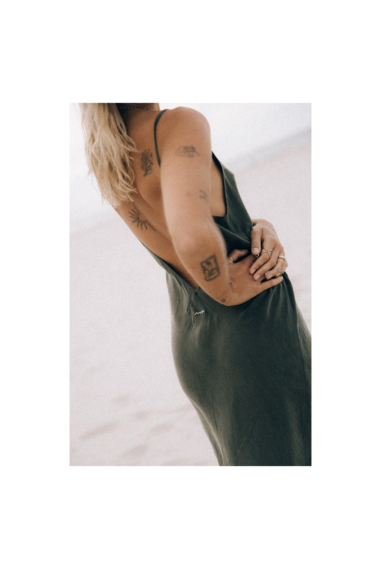 Twisted Ankle Dress - Olive