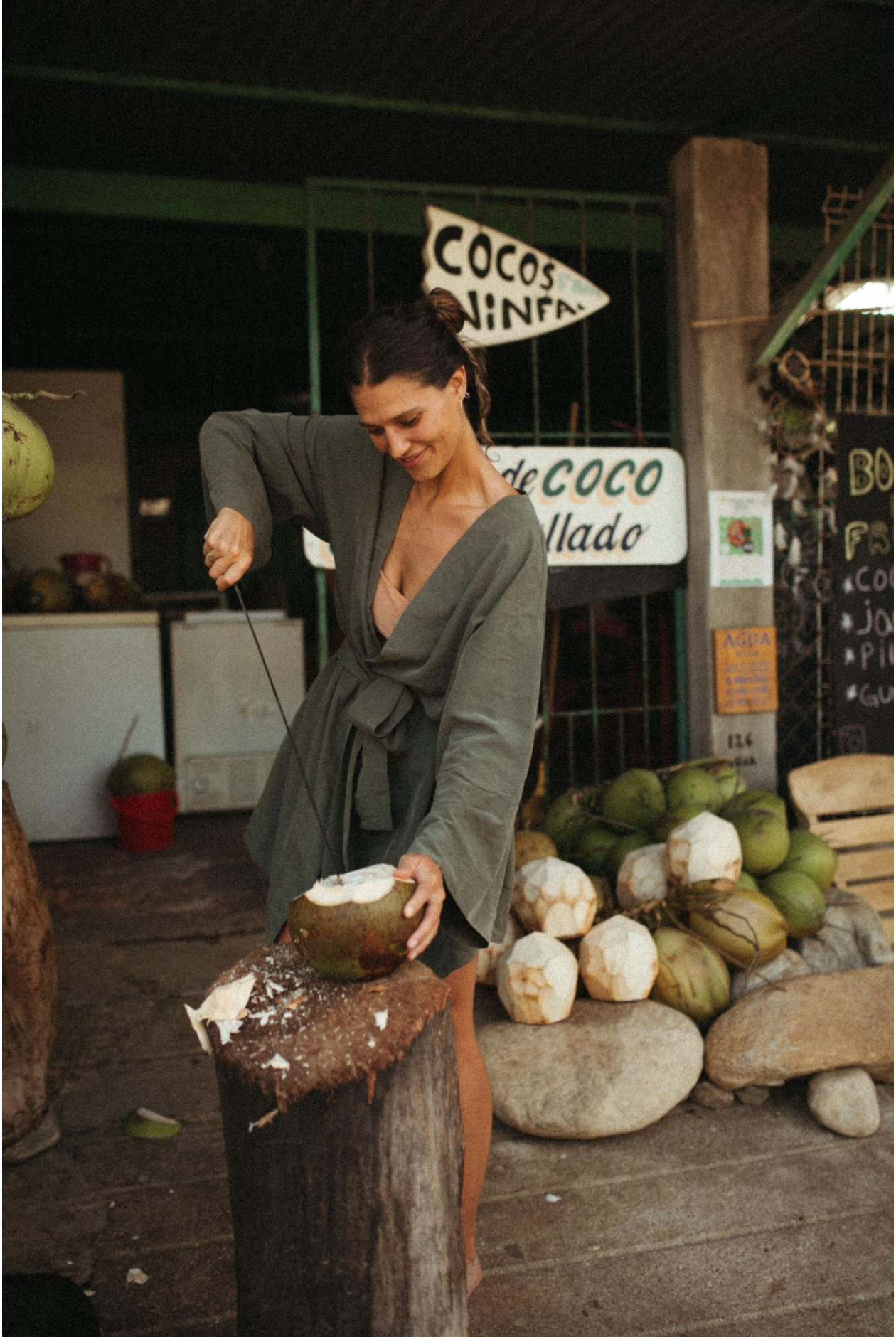 Kimono Dress - Olive