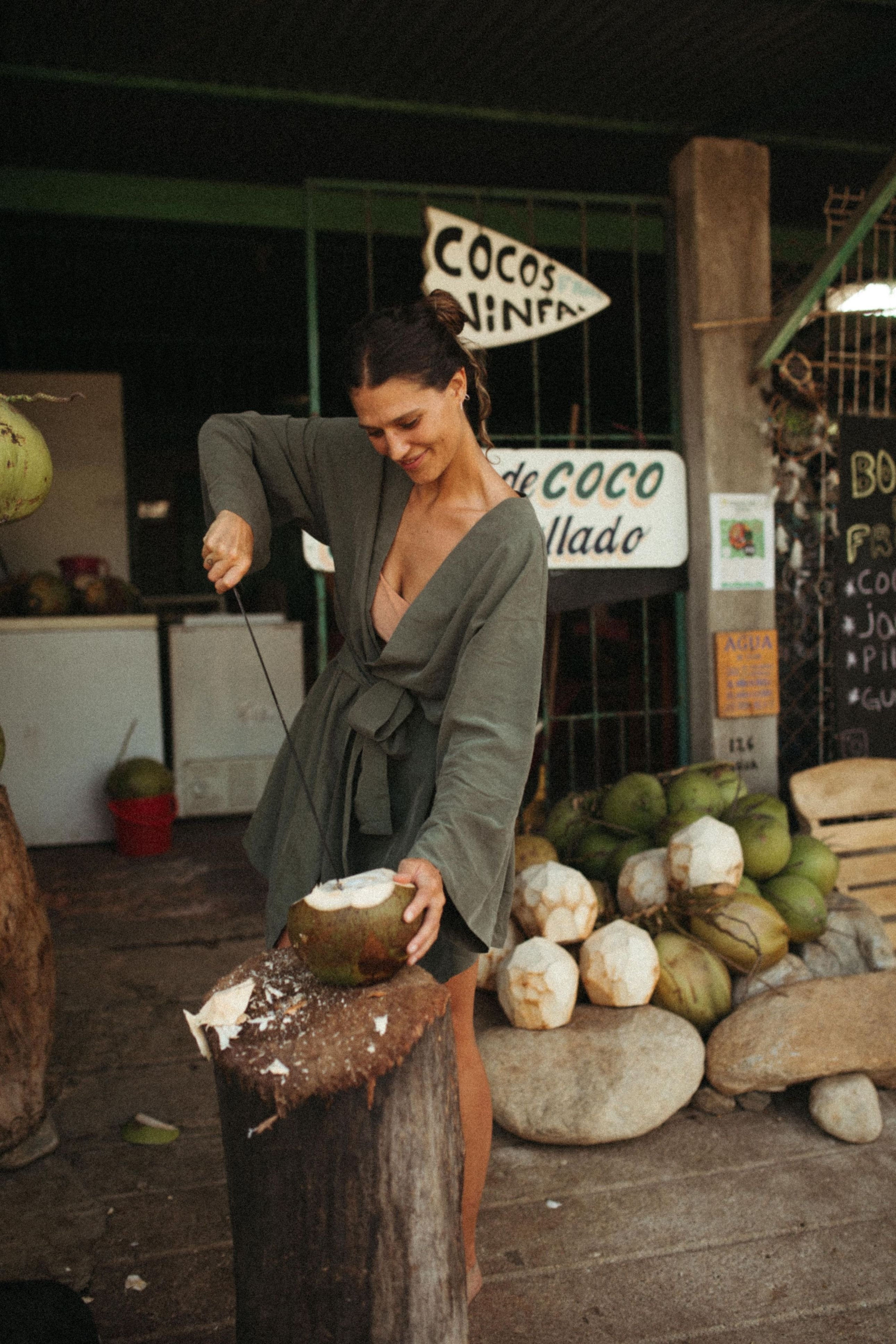 Kimono Dress - Olive