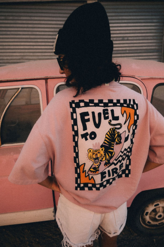 Fuel To Fire Tee - Pink Kush