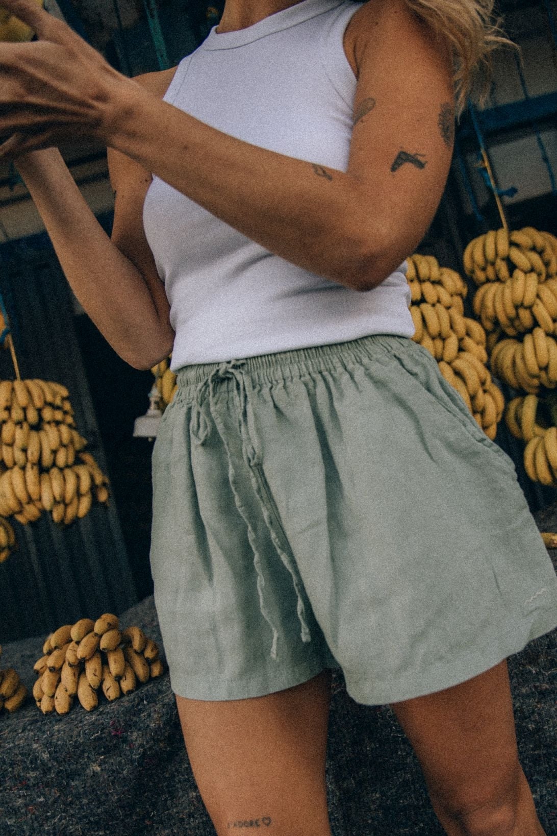 Seafoam Linen Shorts