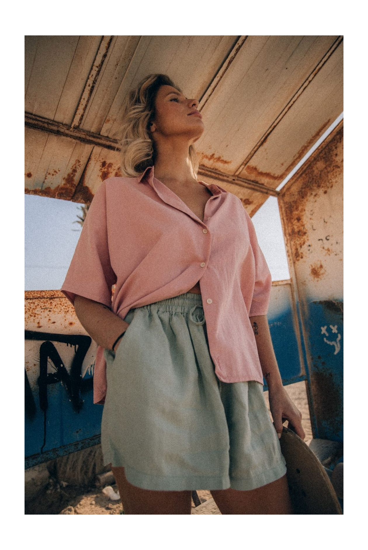 Seafoam Linen Shorts Seafoam Linen Shorts