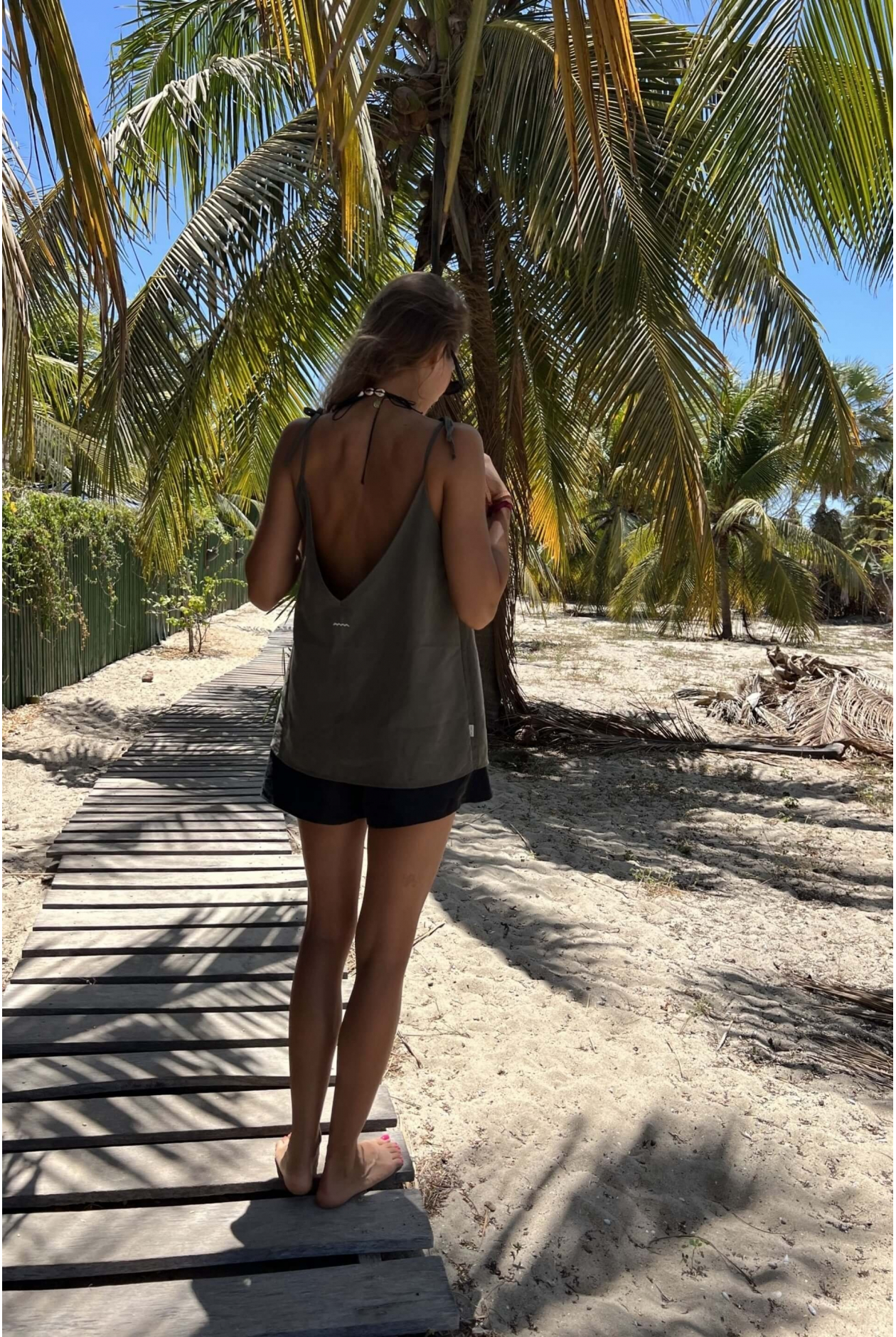 Open Back Top - Olive