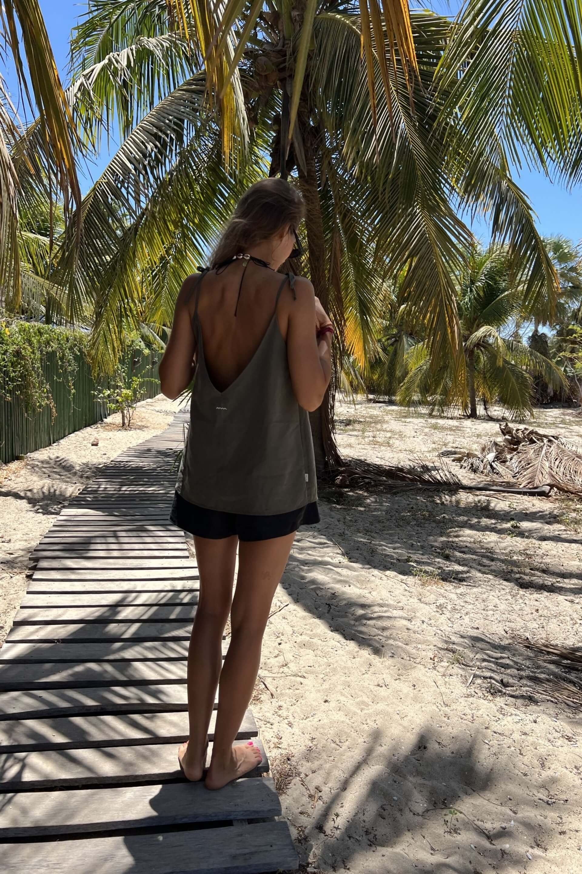 Open Back Top - Olive