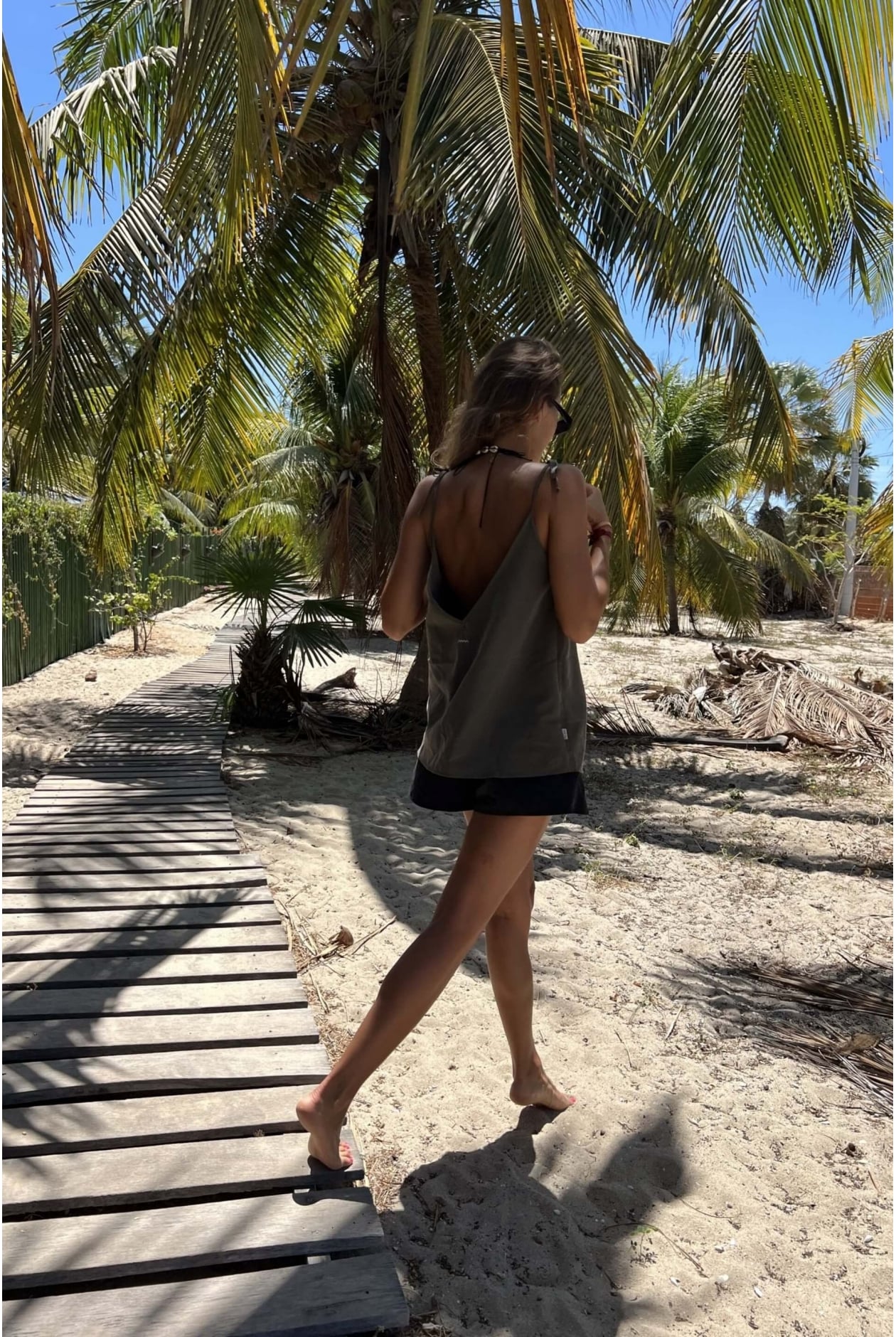 Open Back Top - Olive Open Back Top - Olive