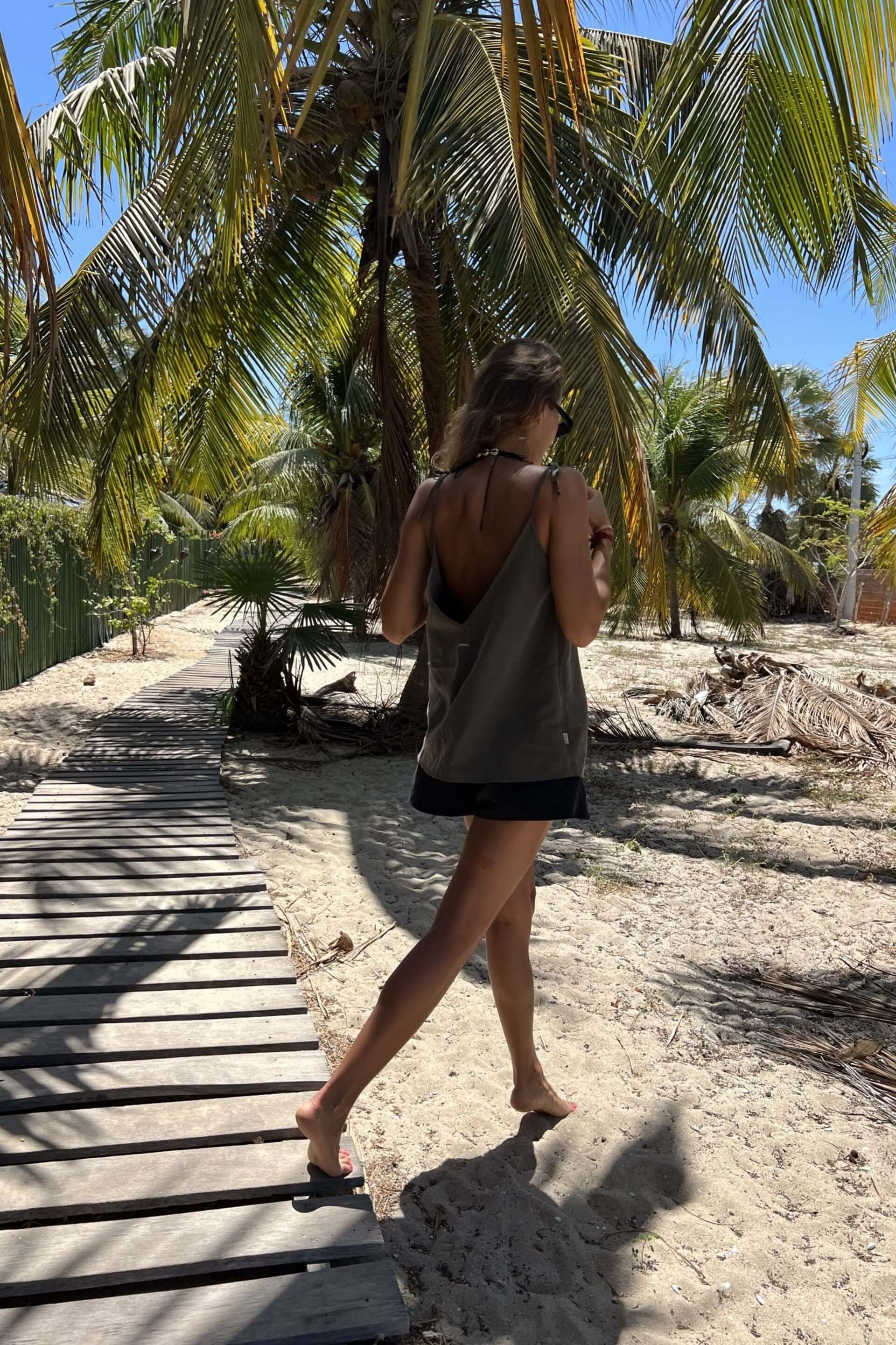 Open Back Top - Olive