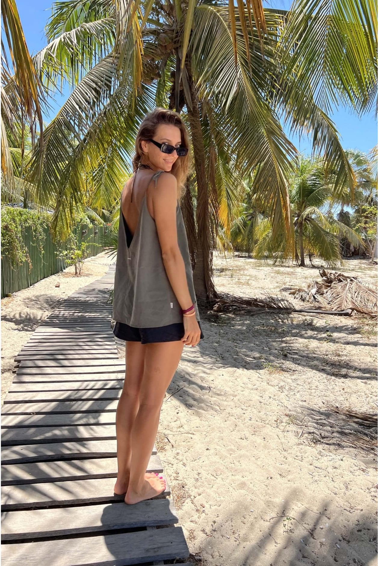 Open Back Top - Olive