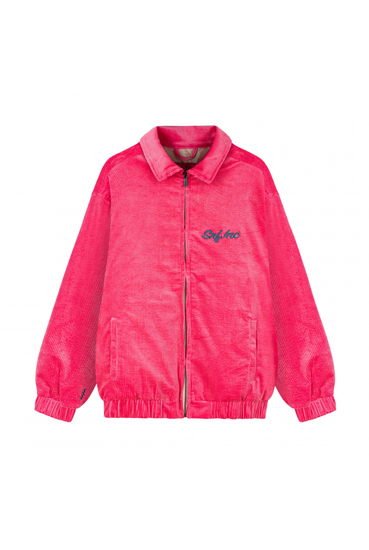 Cord Baseball Jacket - Deep Pink Cord Baseball Jacket - Deep Pink