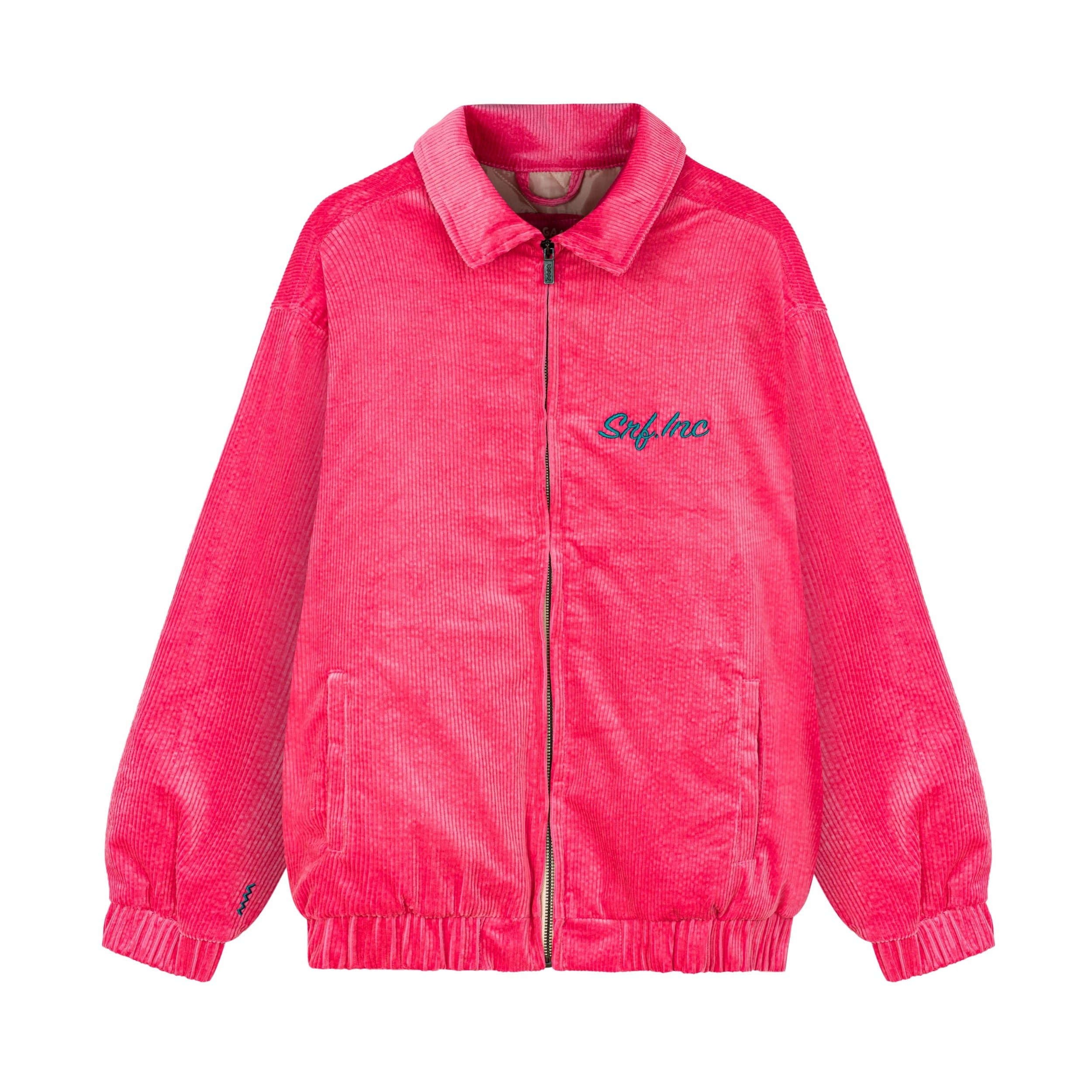 Cord Baseball Jacket - Deep Pink Cord Baseball Jacket - Deep Pink