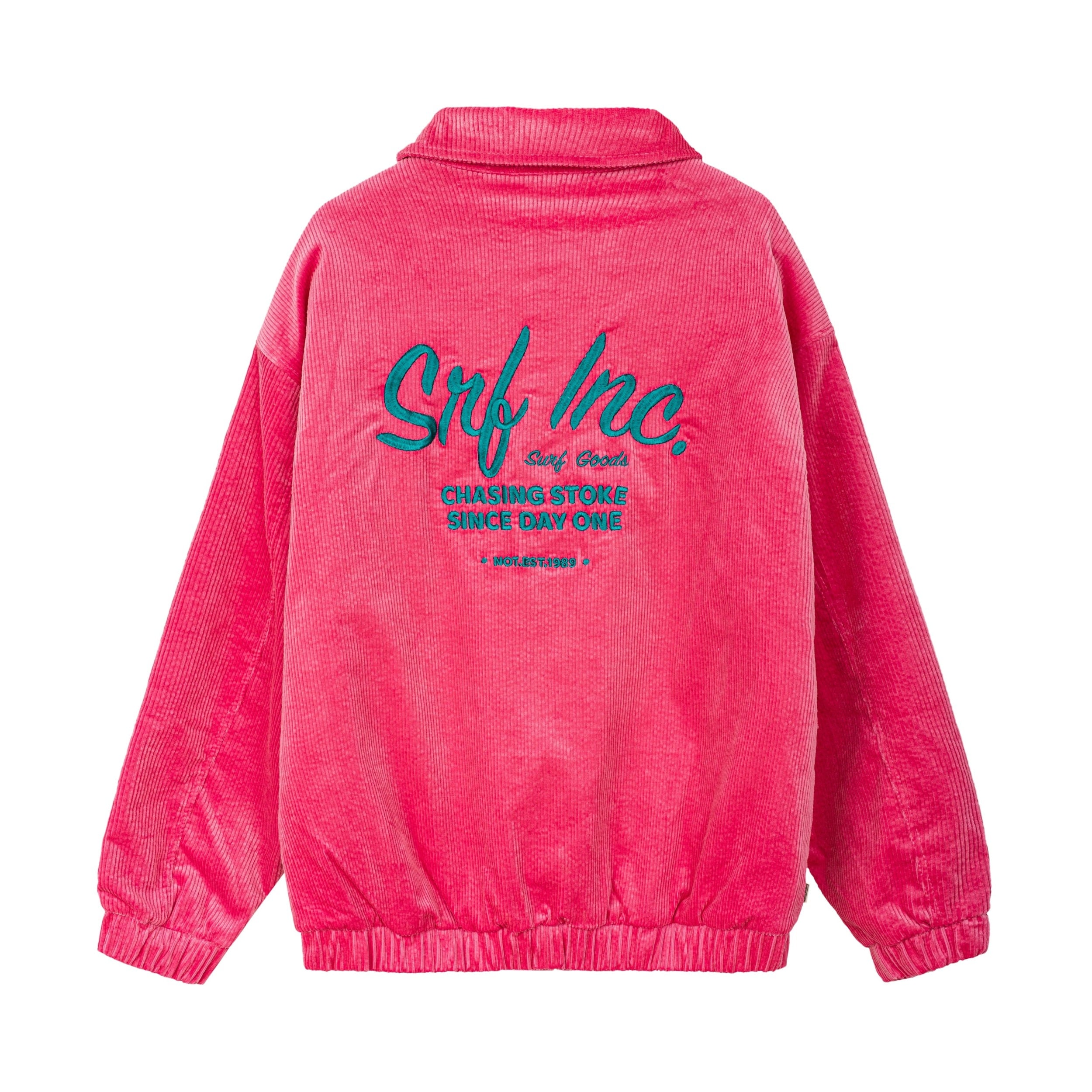 Cord Baseball Jacket - Deep Pink Cord Baseball Jacket - Deep Pink