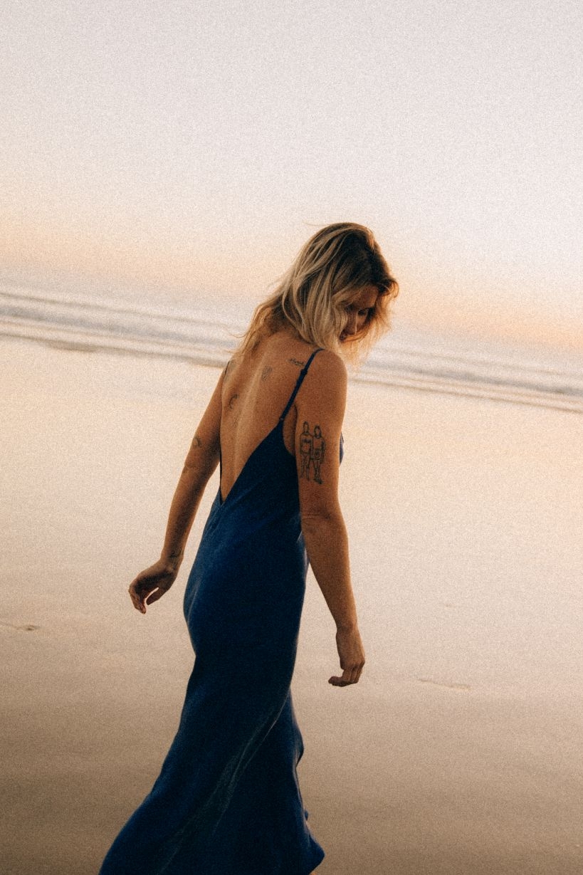 Twisted Ankle Dress - Royal Blue