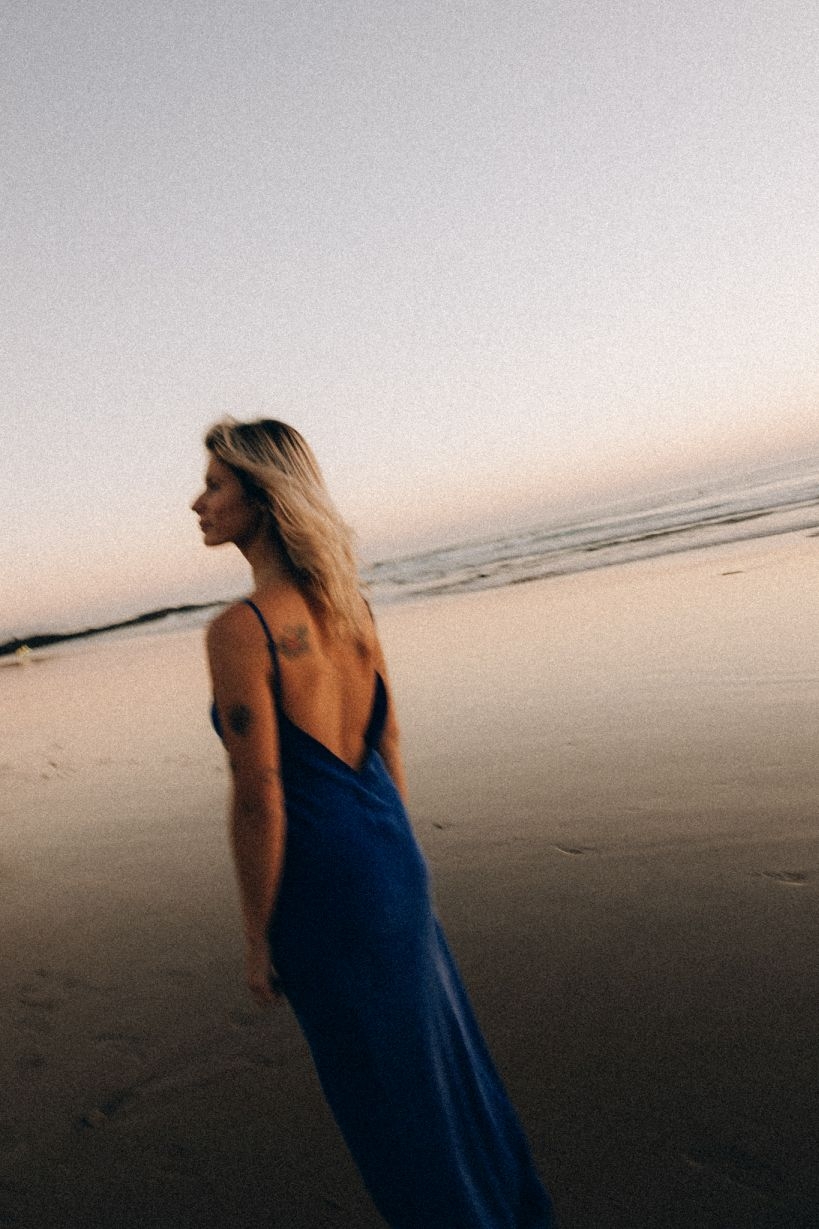 Twisted Ankle Dress - Royal Blue