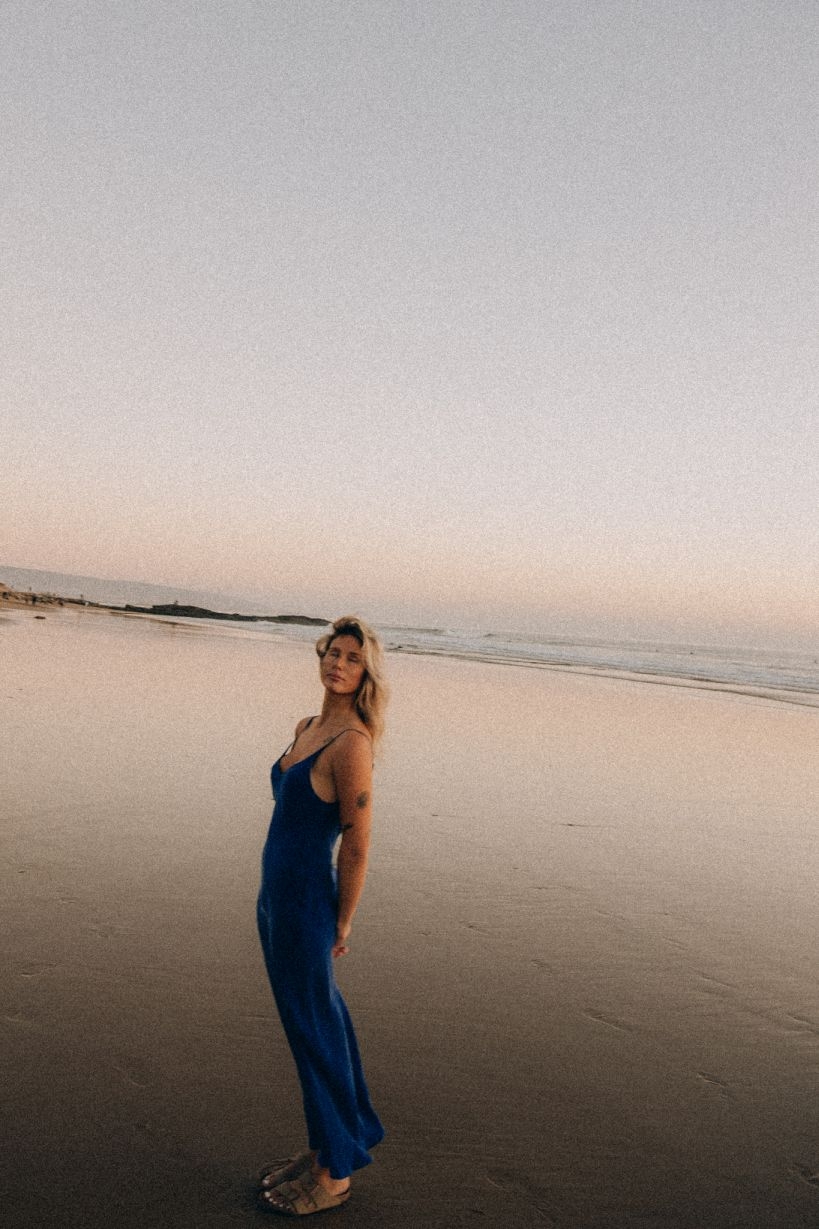 Twisted Ankle Dress - Royal Blue