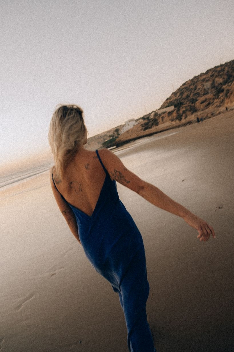 Twisted Ankle Dress - Royal Blue