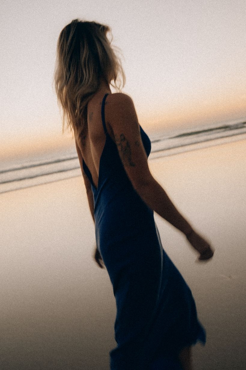 Twisted Ankle Dress - Royal Blue