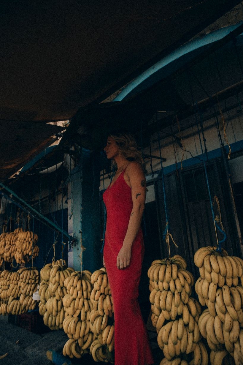 Twisted Ankle Dress - Red