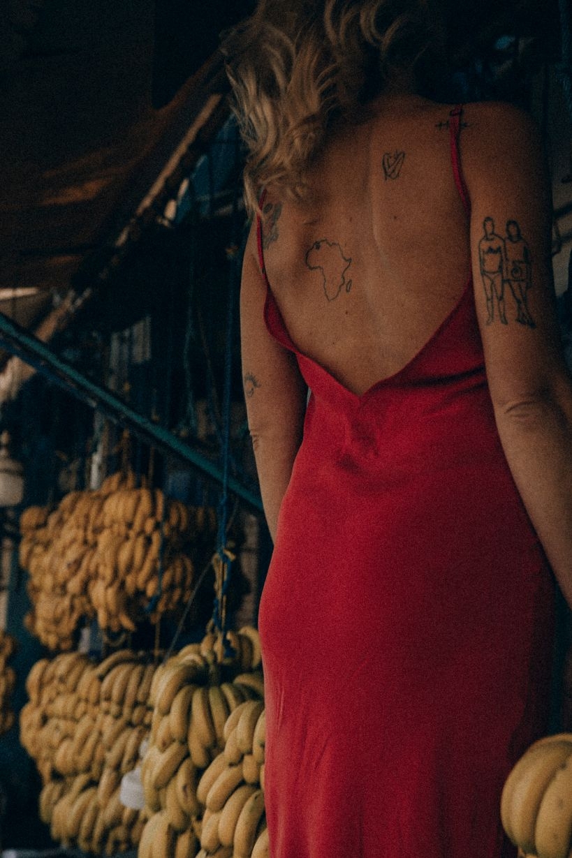 Twisted Ankle Dress - Red