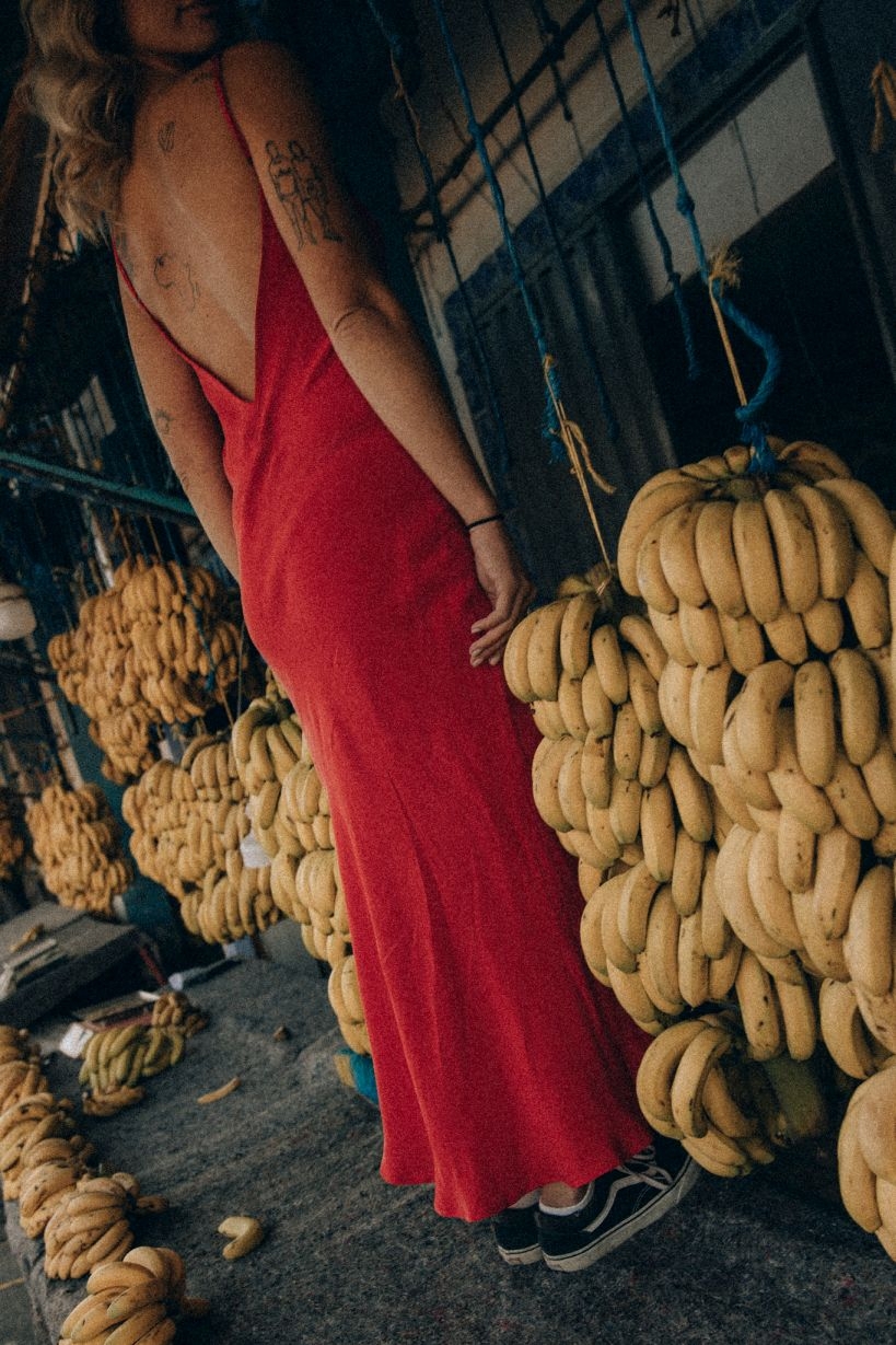 Twisted Ankle Dress - Red
