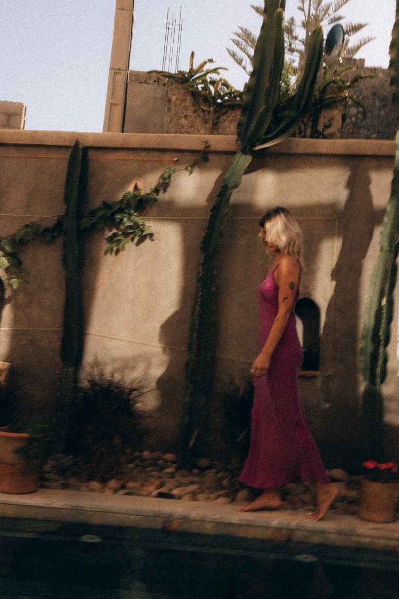 Twisted Ankle Dress - Cyclam