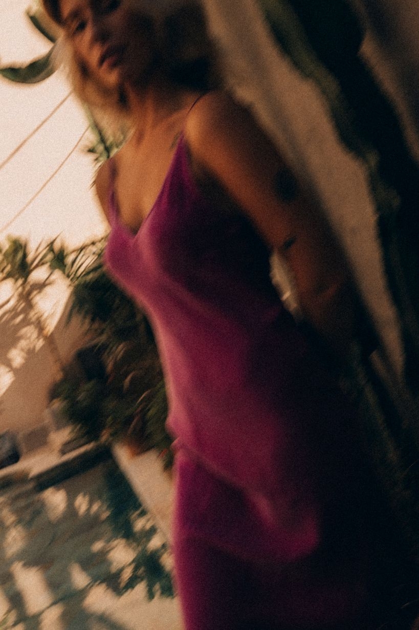 Twisted Ankle Dress - Cyclam