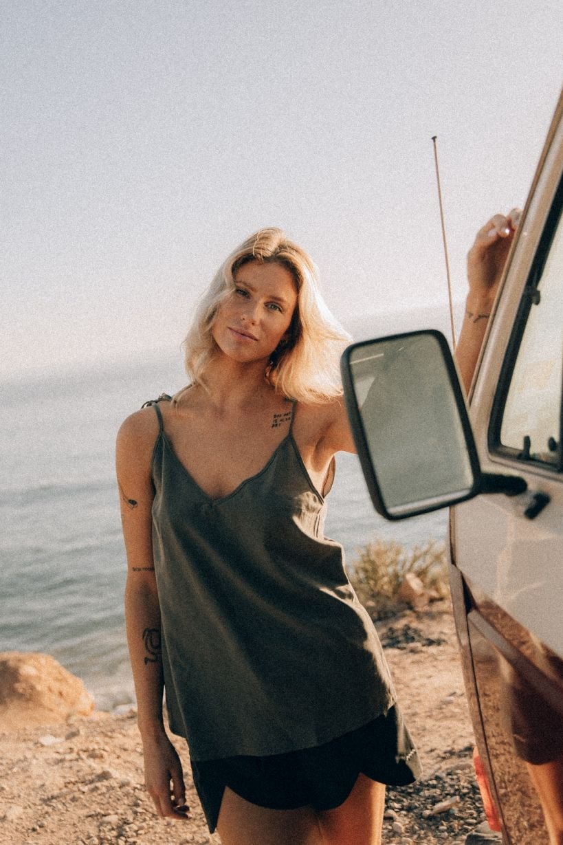 Open Back Top - Olive