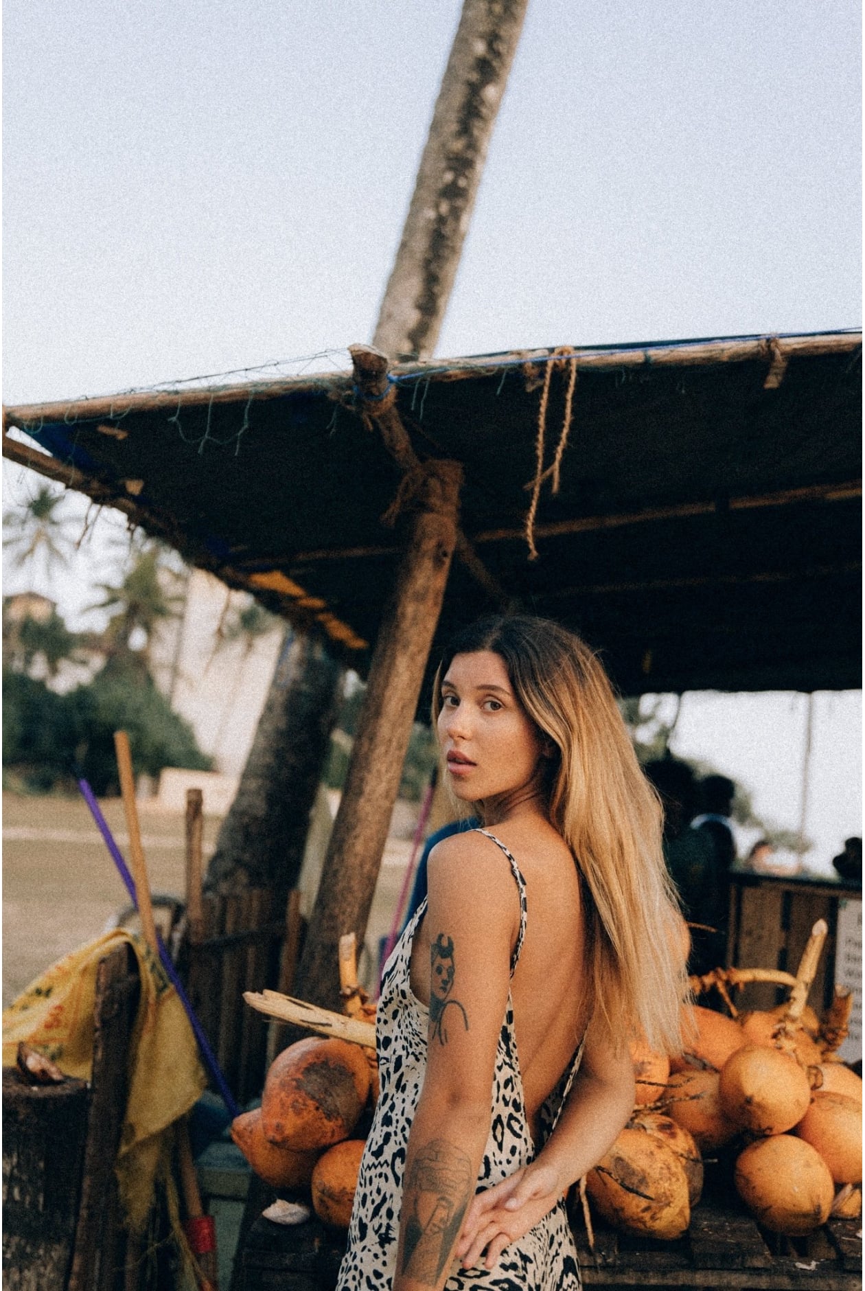 Twisted Ankle Dress - Animal Silk Blend Twisted Ankle Dress - Animal Silk Blend