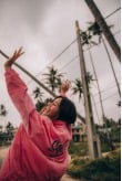 Cord Baseball Jacket - Deep Pink Cord Baseball Jacket - Deep Pink
