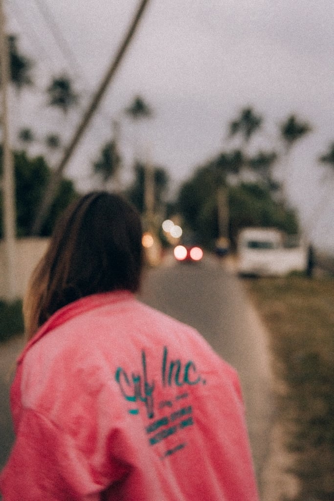 Cord Baseball Jacket - Deep Pink