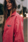 Cord Baseball Jacket - Deep Pink Cord Baseball Jacket - Deep Pink