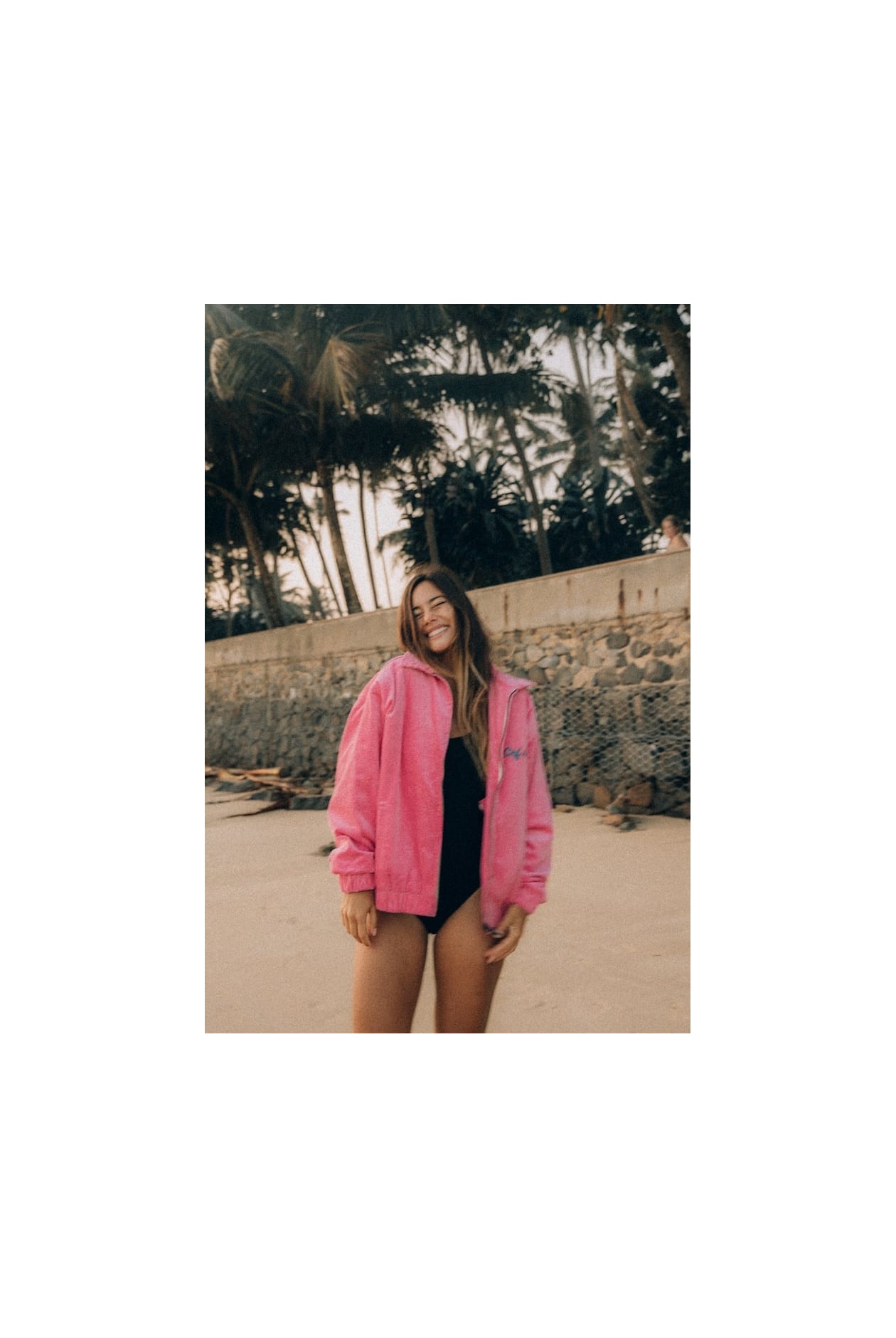 Cord Baseball Jacket - Deep Pink Cord Baseball Jacket - Deep Pink