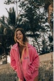 Cord Baseball Jacket - Deep Pink Cord Baseball Jacket - Deep Pink