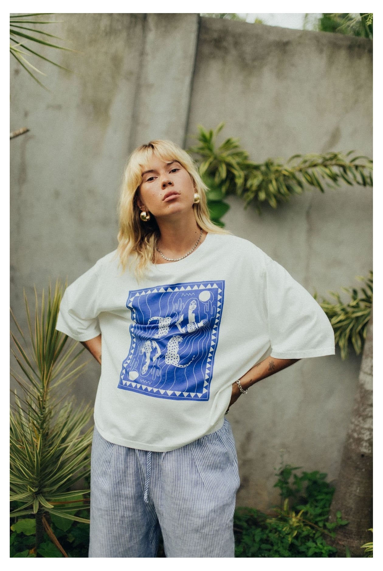 Aqua Box Tee - Vintage White