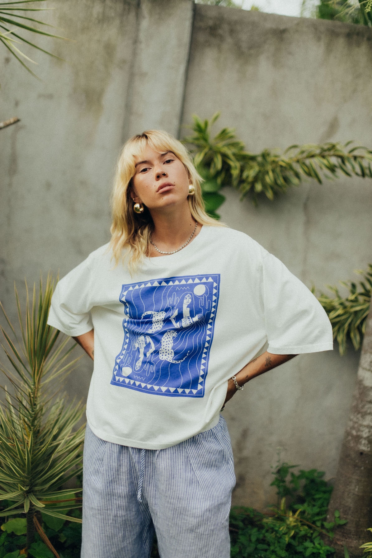 Aqua Box Tee - Vintage White