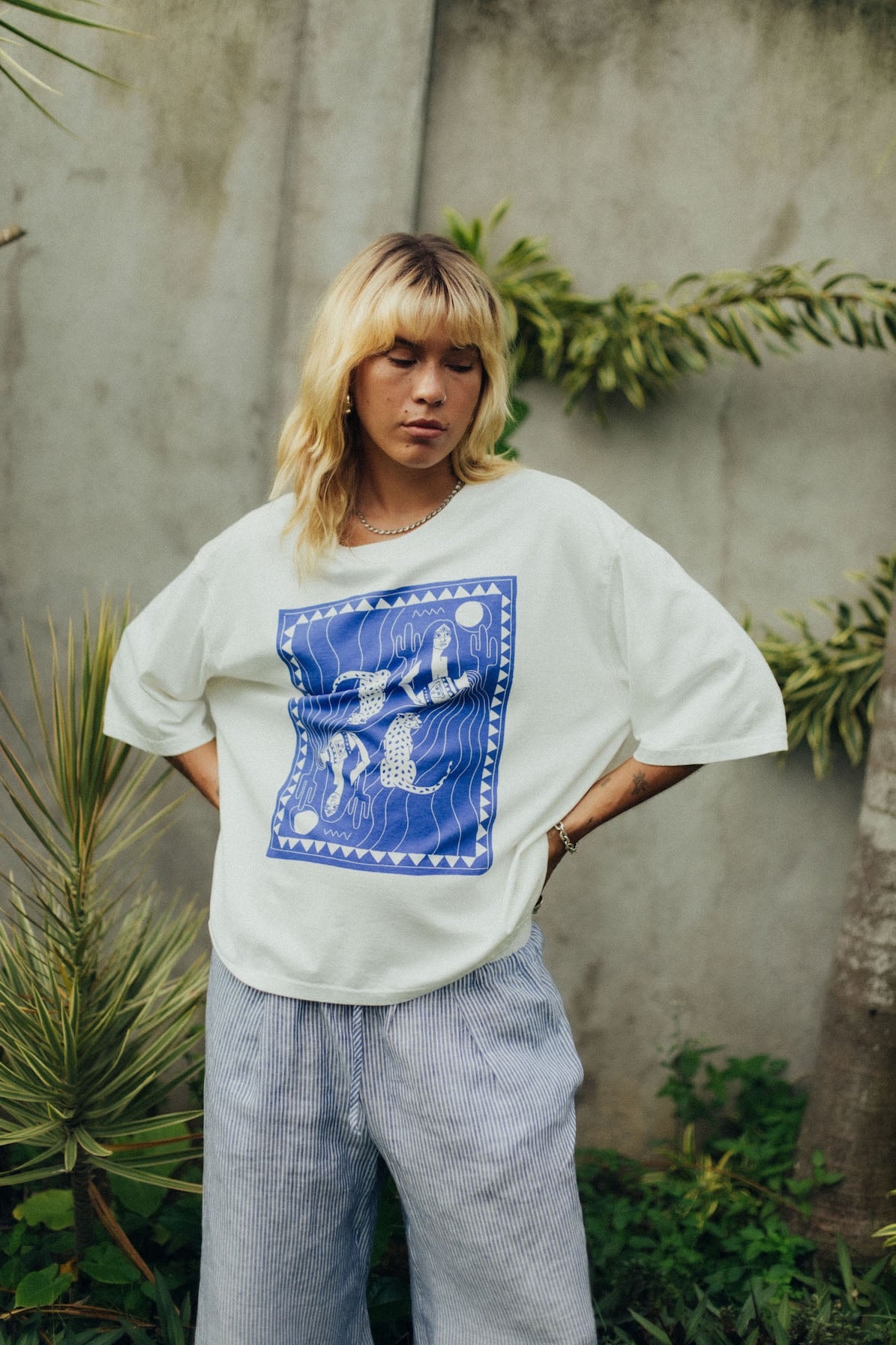 Aqua Box Tee - Vintage White