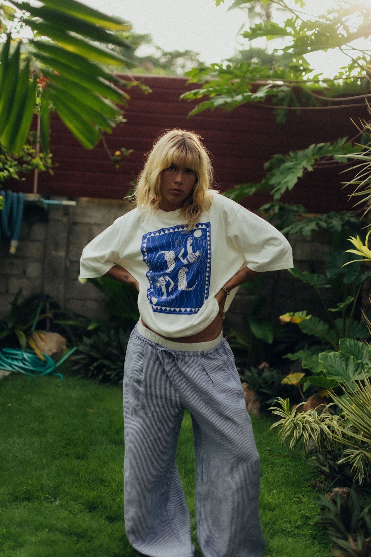 Aqua Box Tee - Vintage White