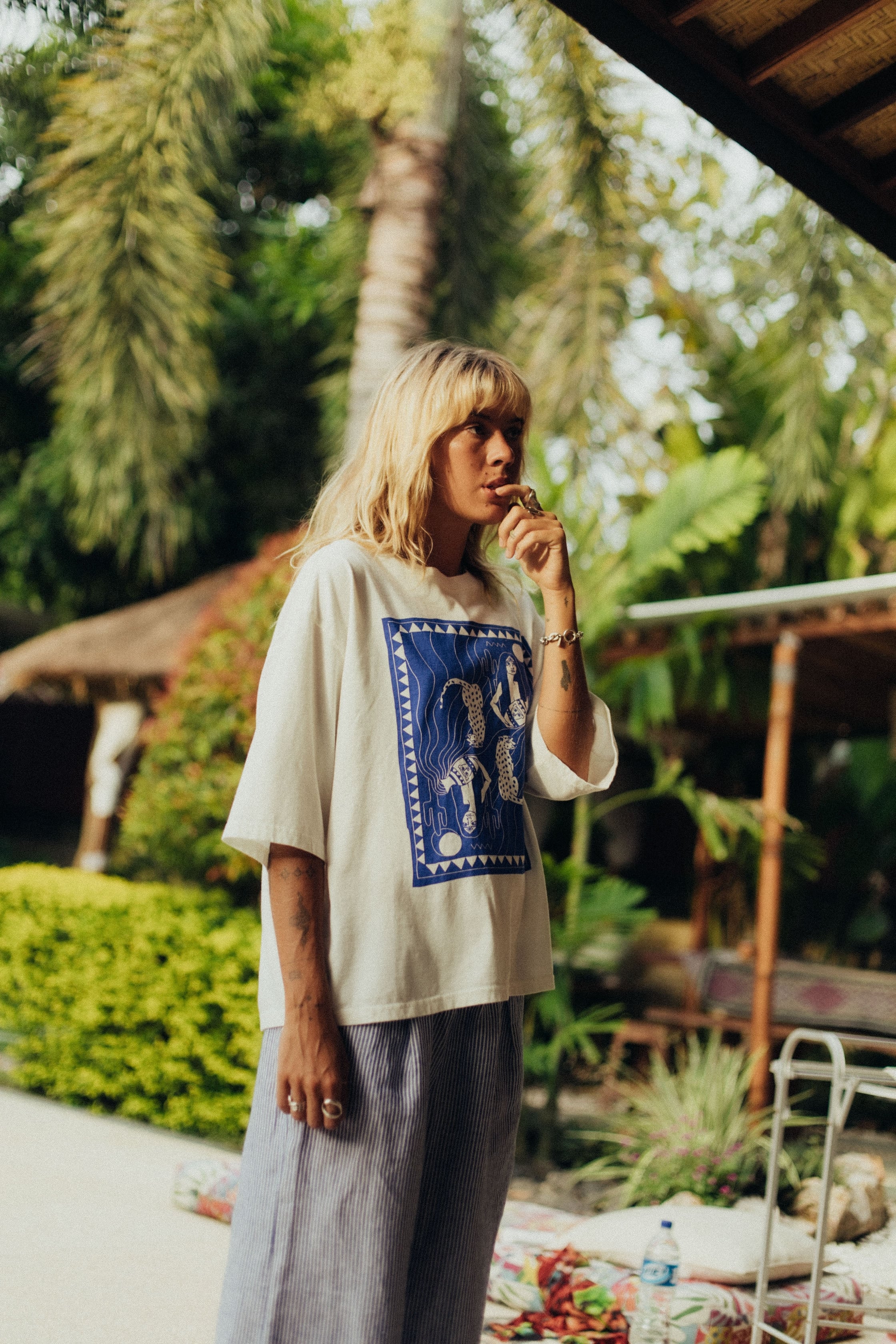 Aqua Box Tee - Vintage White