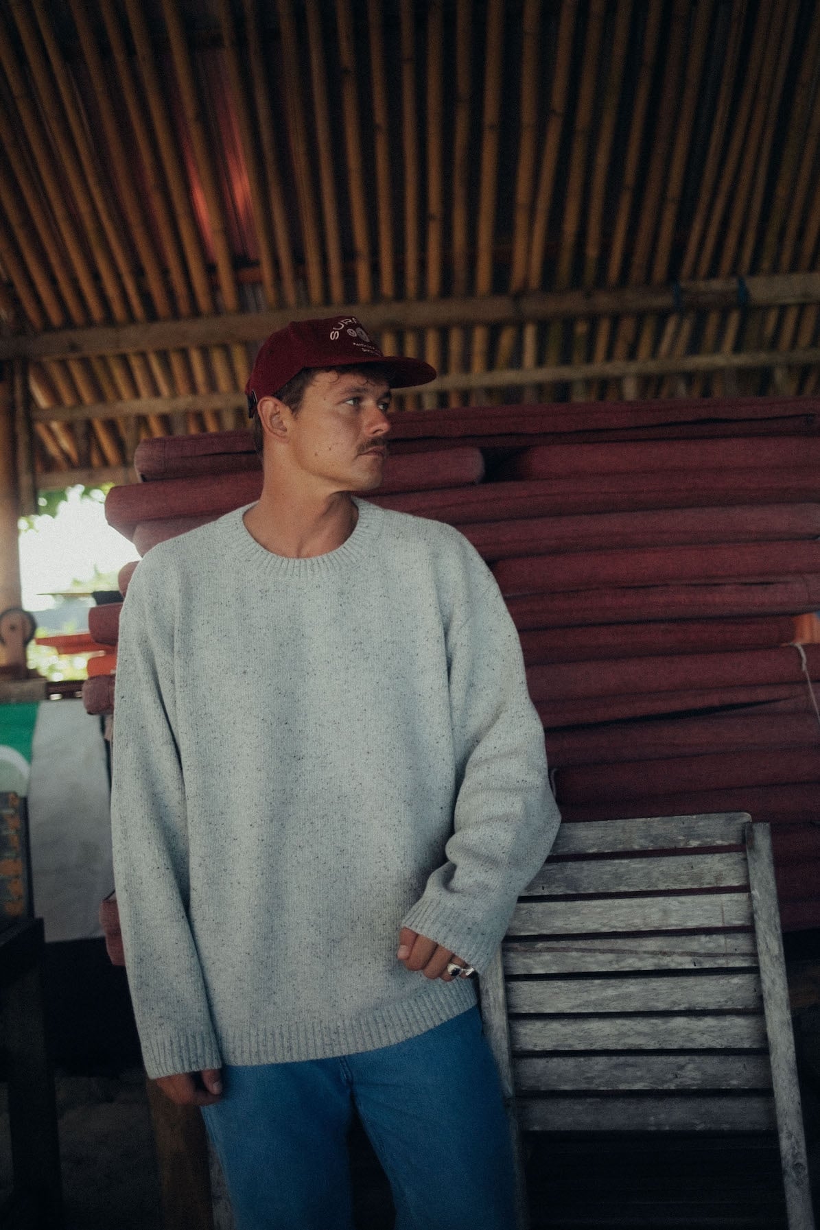 Beach Bum Sweater - Light Grey