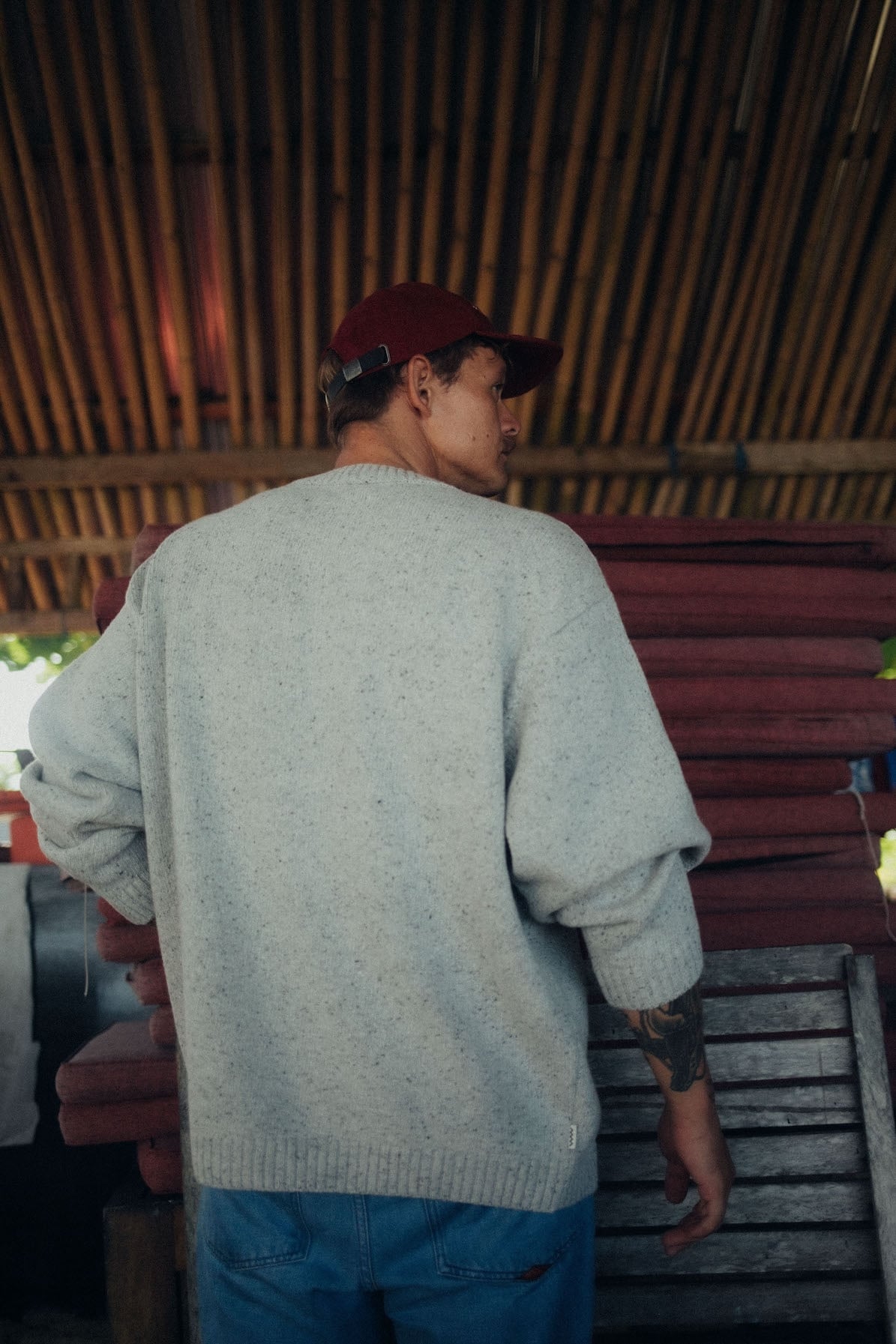 Beach Bum Sweater - Light Grey