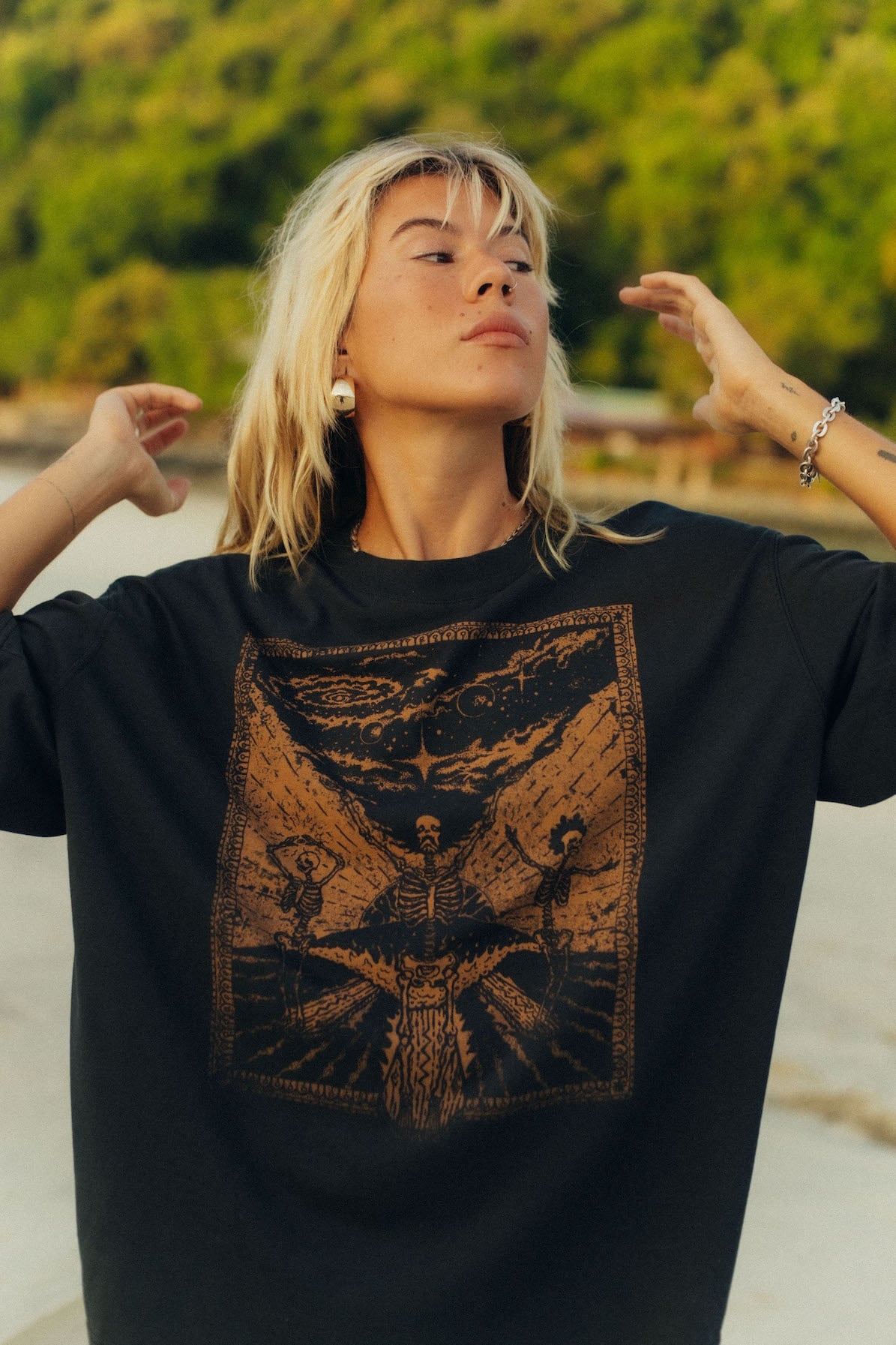 Danse Macabre Box Tee - Acid Black