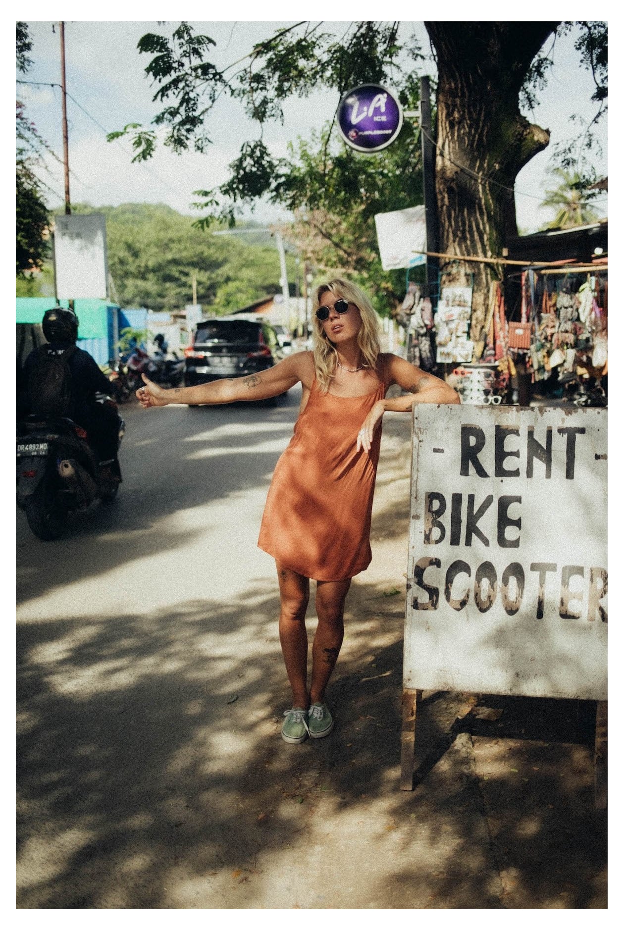 Mini Cupro Dress - Copper