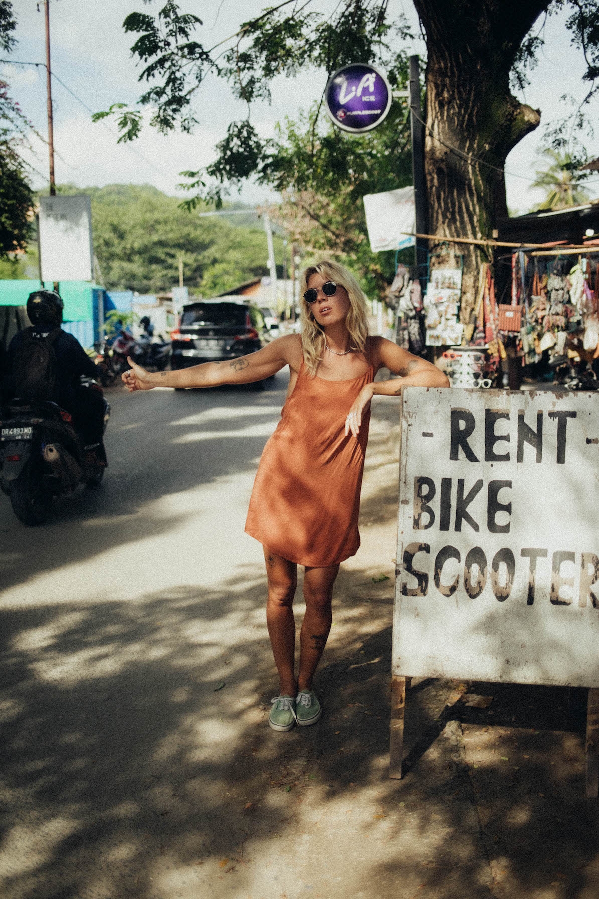 Mini Cupro Dress - Copper