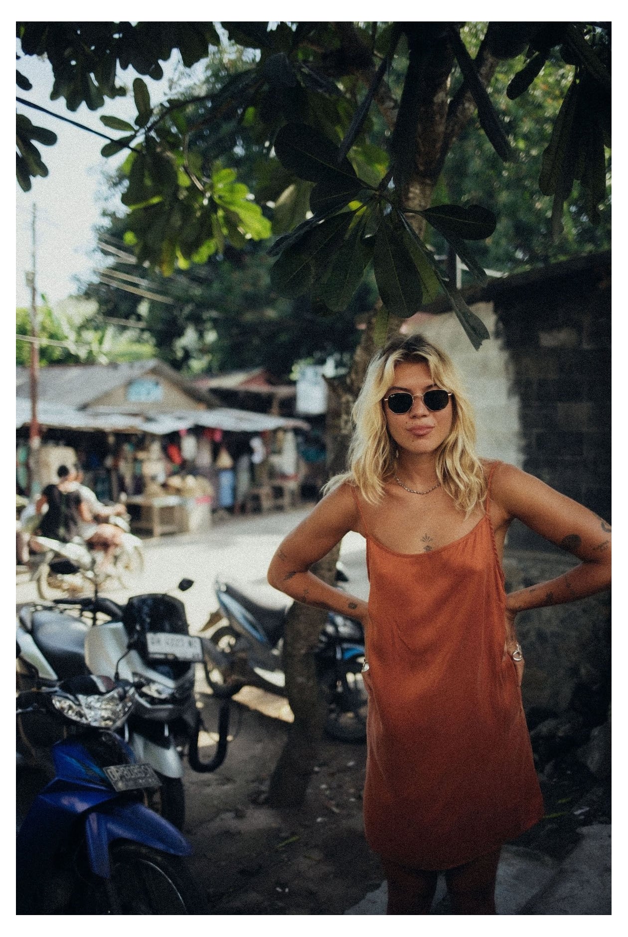 Mini Cupro Dress - Copper