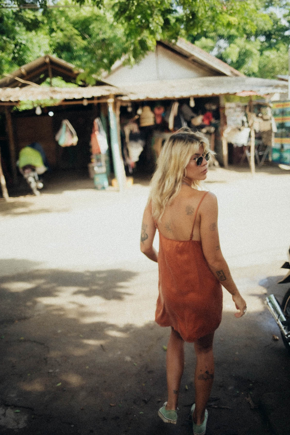 Mini Cupro Dress - Copper