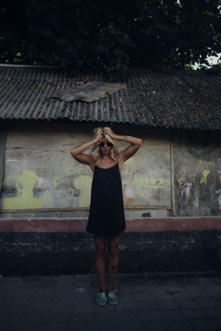 Mini Cupro Dress - Space Black Mini Cupro Dress - Space Black