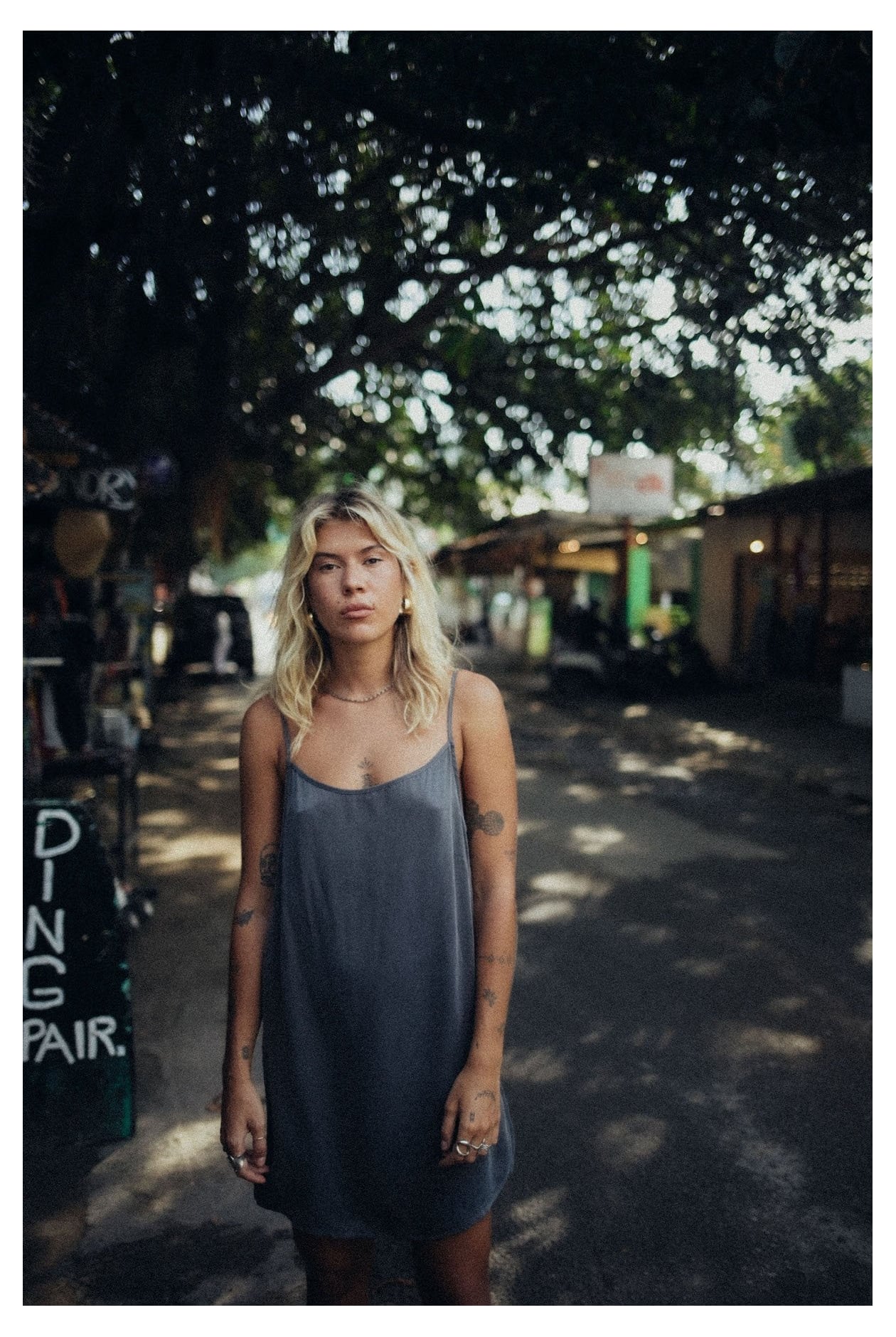 Mini Cupro Dress - Stone Grey